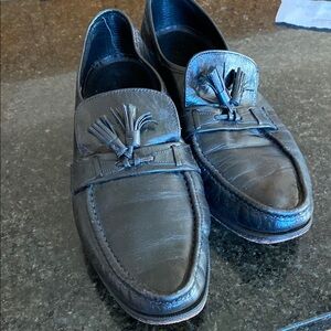Men's Black Leather Loafers with Tassels